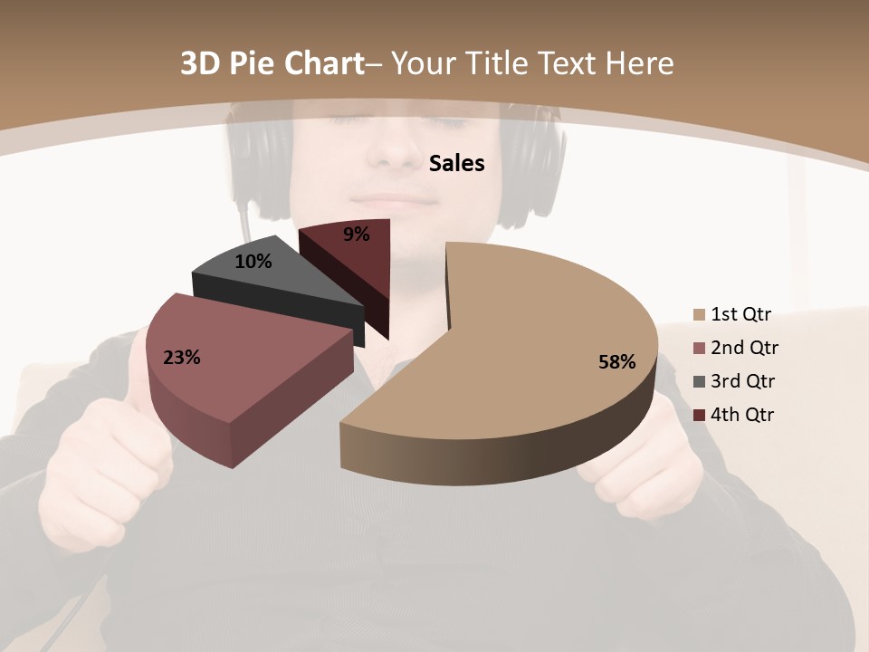 Casual Happy Earphones PowerPoint Template