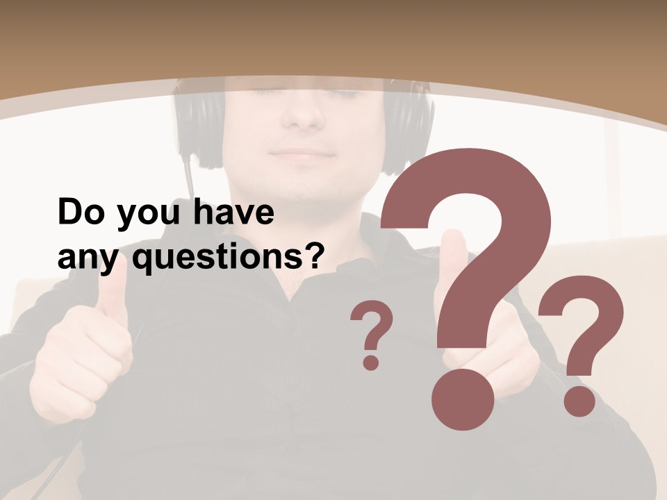 Casual Happy Earphones PowerPoint Template