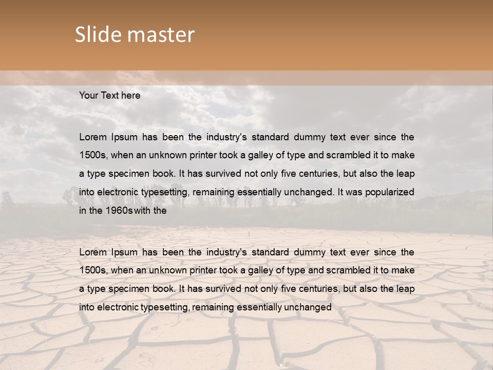 Rainy Cracked Dark PowerPoint Template