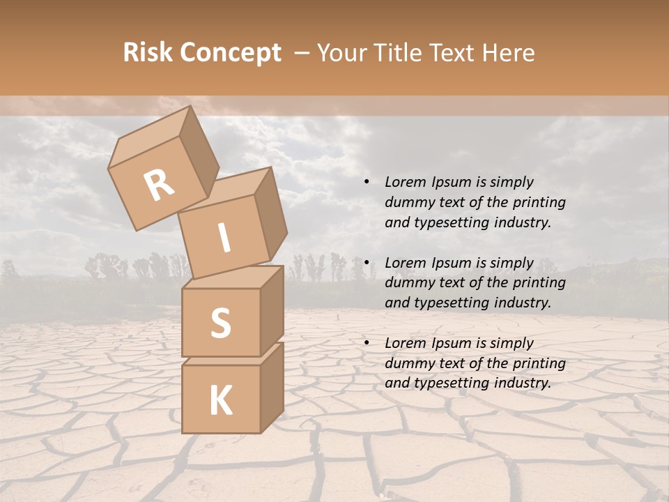 Rainy Cracked Dark PowerPoint Template