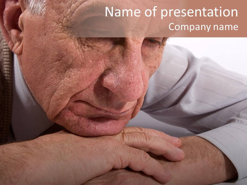 Sad Father Portrait PowerPoint Template