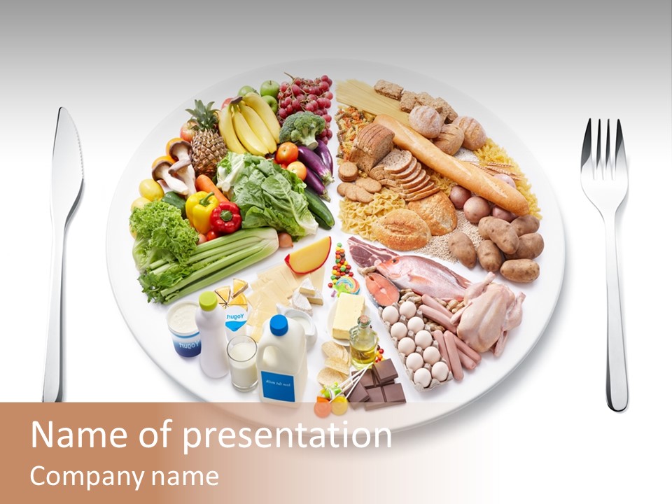 Food Pyramid Plate Poultry PowerPoint Template