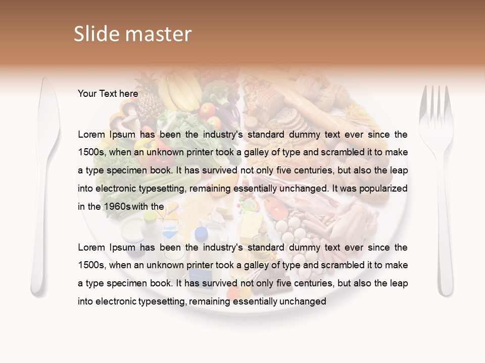 Food Pyramid Plate Poultry PowerPoint Template