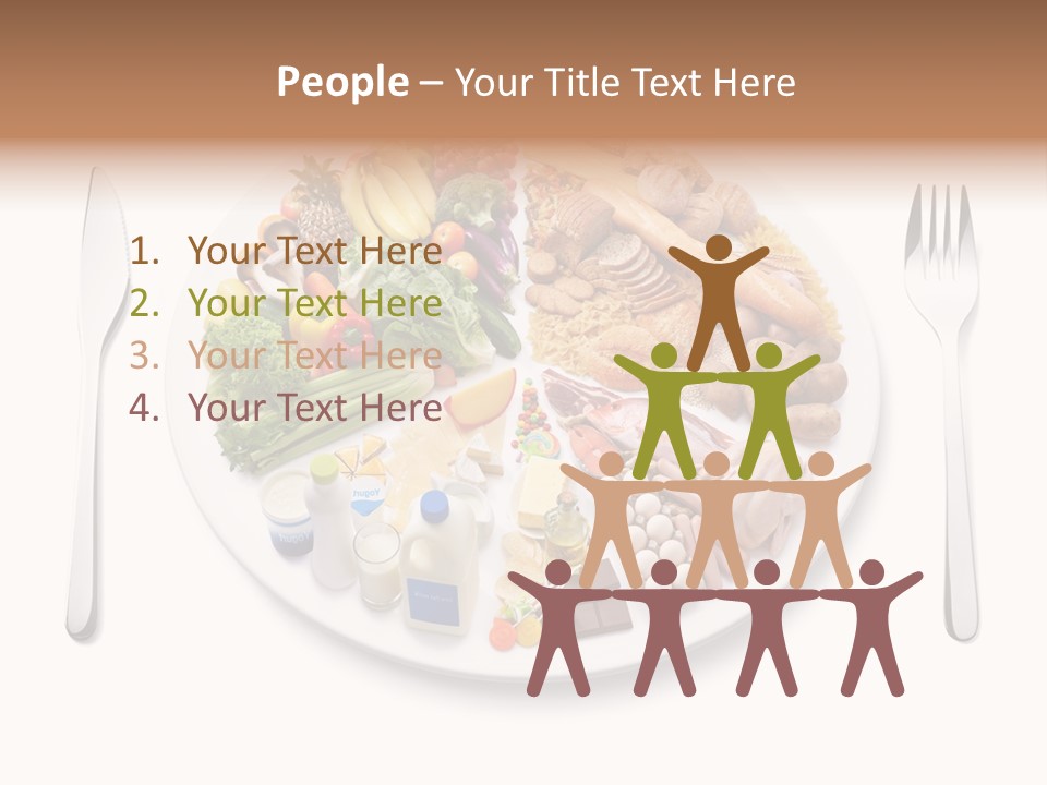 Food Pyramid Plate Poultry PowerPoint Template