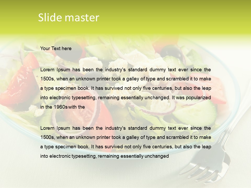 Restaurant Lettuce Fork PowerPoint Template