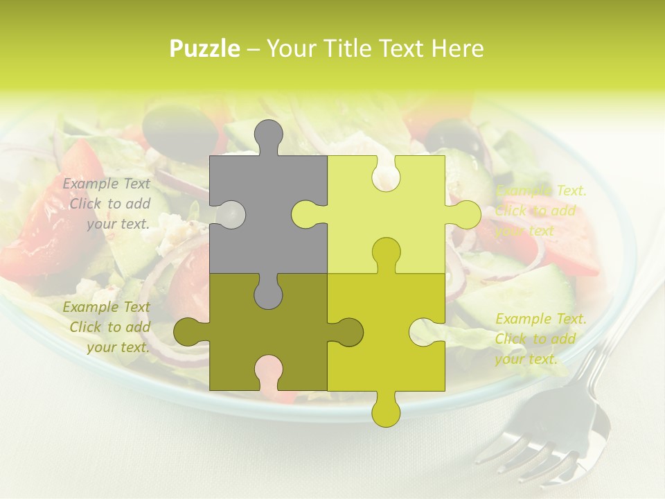 Restaurant Lettuce Fork PowerPoint Template