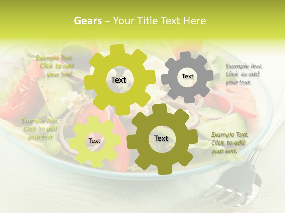 Restaurant Lettuce Fork PowerPoint Template