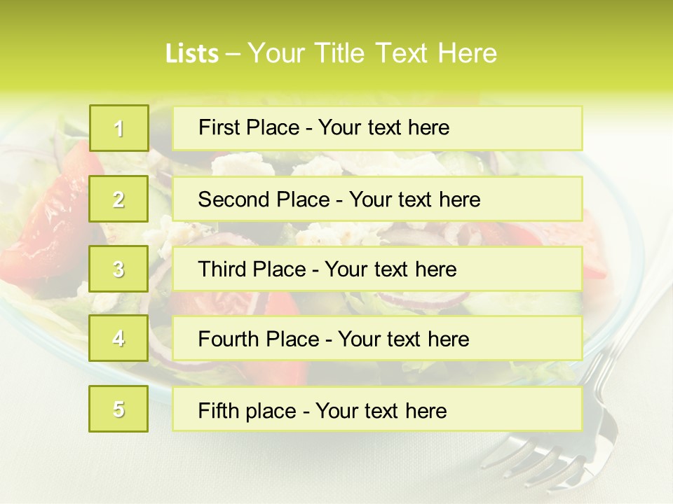 Restaurant Lettuce Fork PowerPoint Template