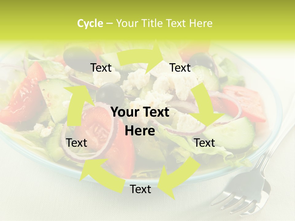 Restaurant Lettuce Fork PowerPoint Template