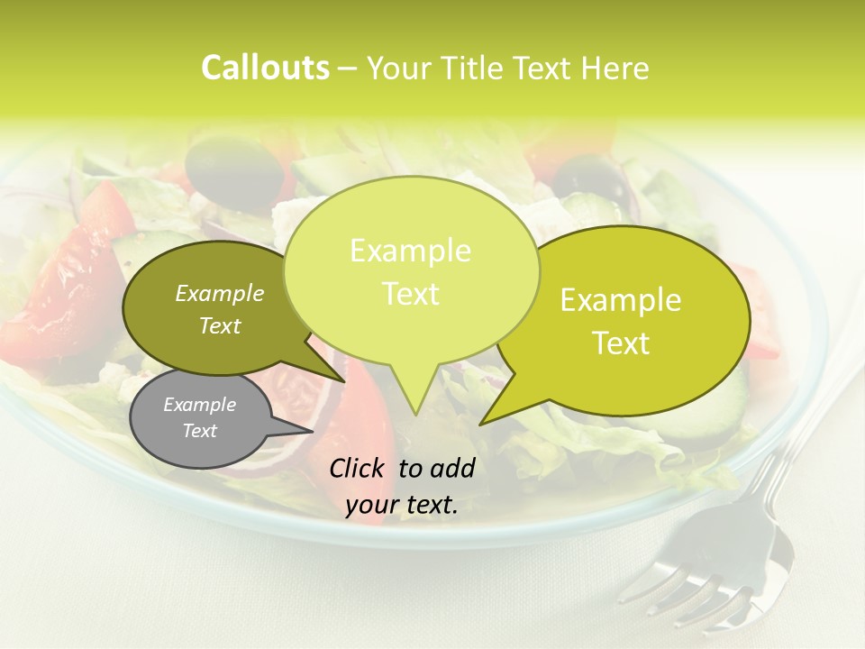 Restaurant Lettuce Fork PowerPoint Template