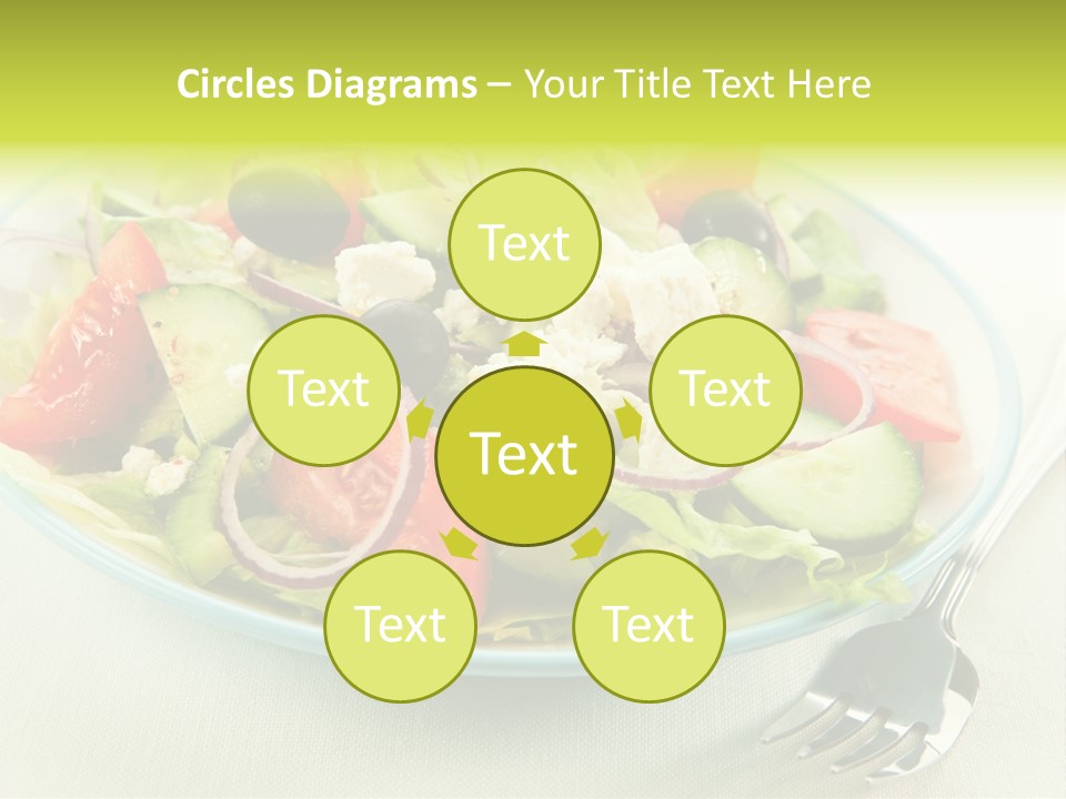 Restaurant Lettuce Fork PowerPoint Template