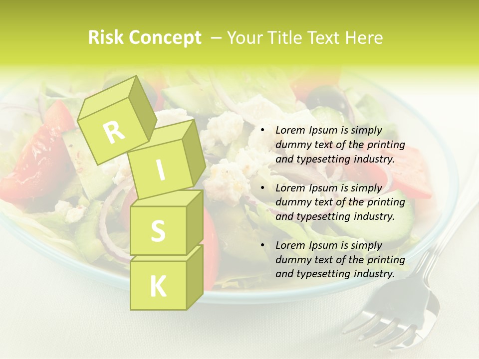 Restaurant Lettuce Fork PowerPoint Template