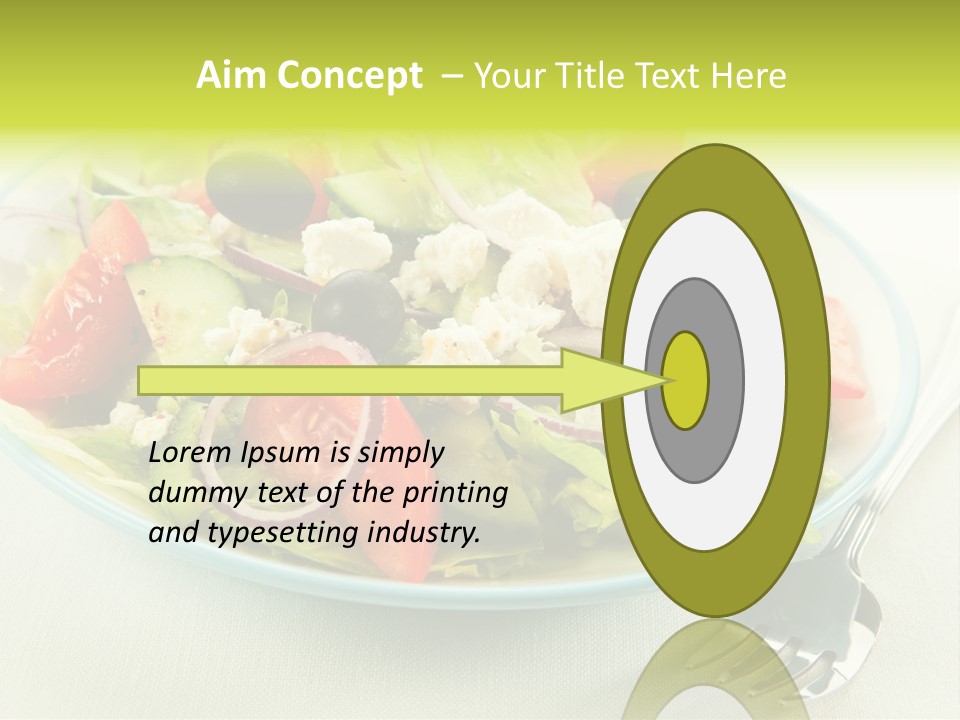 Restaurant Lettuce Fork PowerPoint Template
