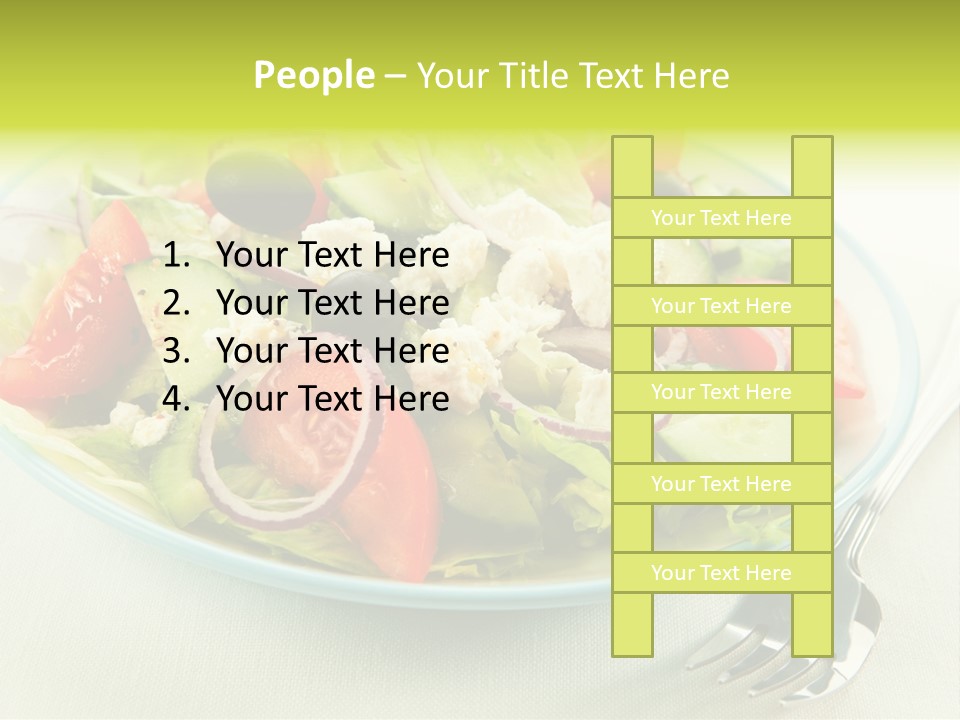 Restaurant Lettuce Fork PowerPoint Template