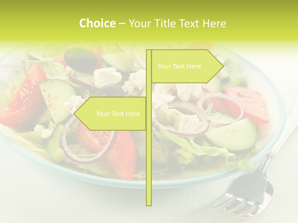 Restaurant Lettuce Fork PowerPoint Template