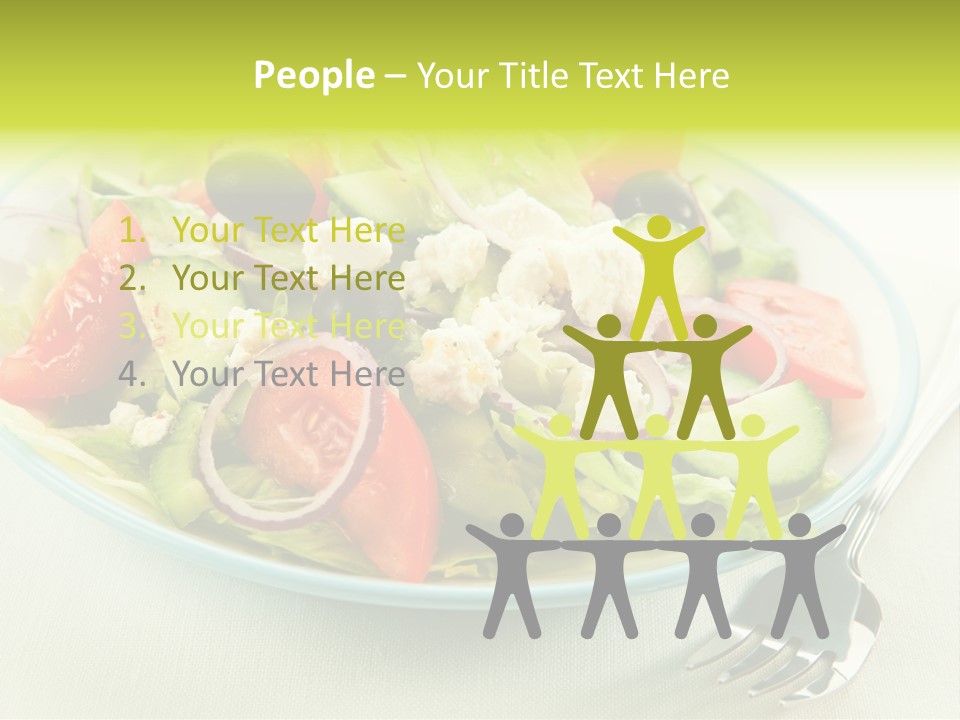 Restaurant Lettuce Fork PowerPoint Template