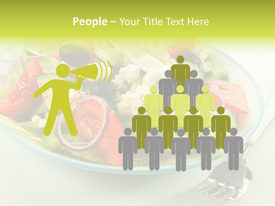 Restaurant Lettuce Fork PowerPoint Template