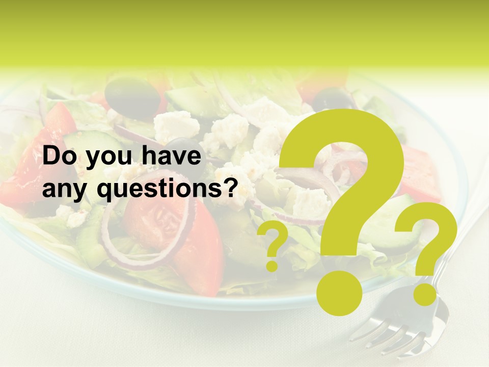 Restaurant Lettuce Fork PowerPoint Template