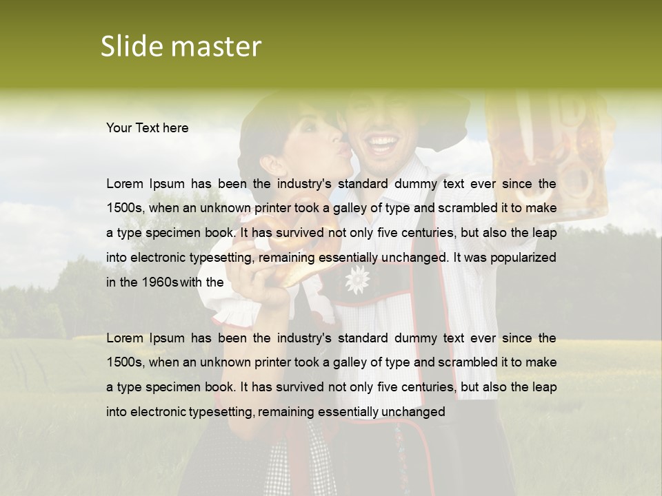 Field Couple Kiss PowerPoint Template