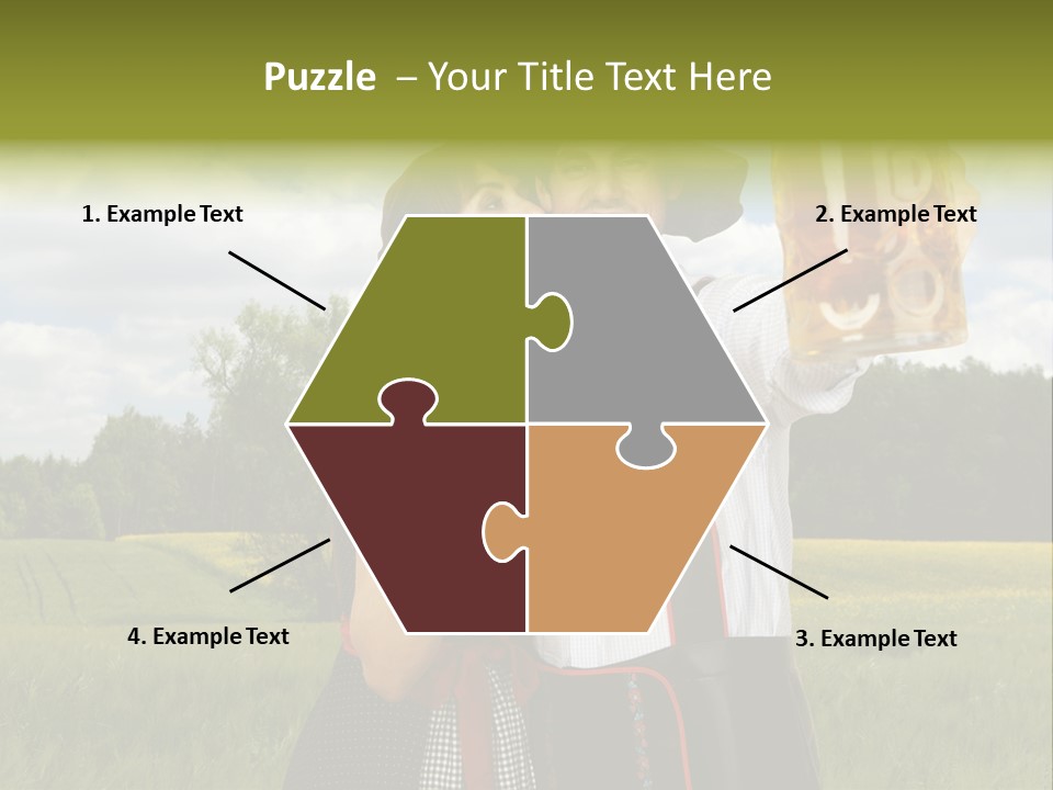 Field Couple Kiss PowerPoint Template