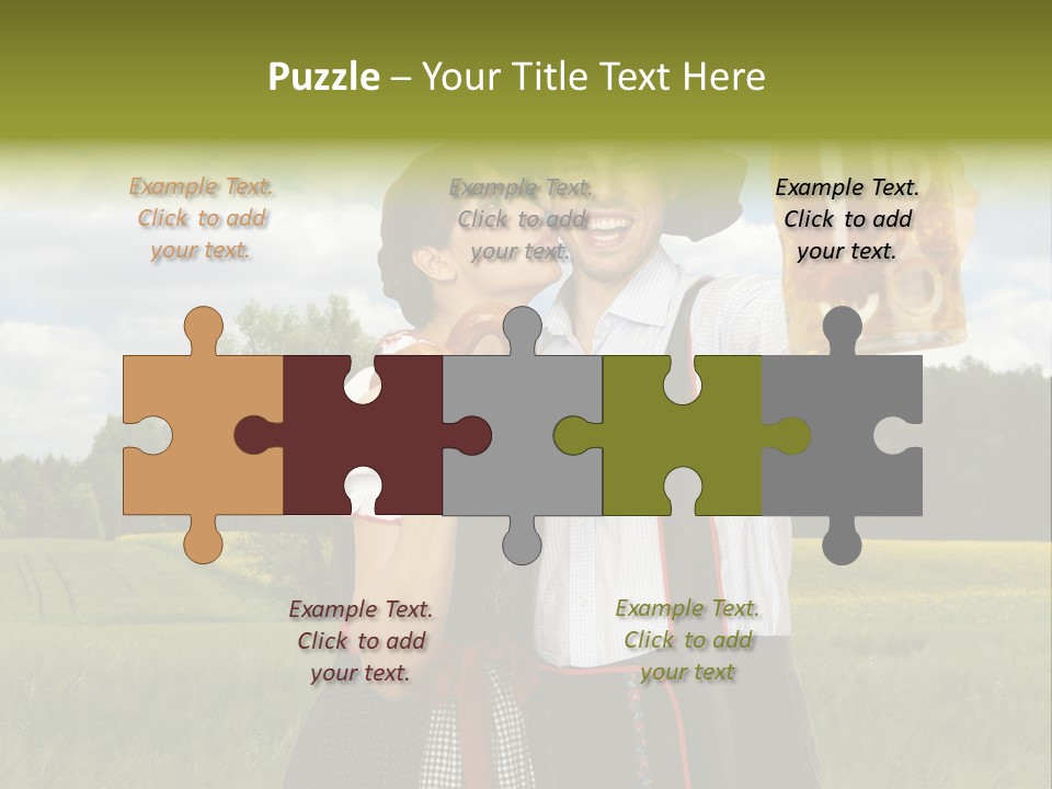 Field Couple Kiss PowerPoint Template