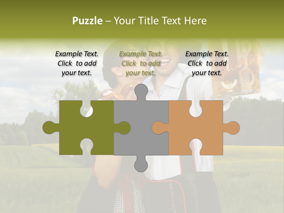 Field Couple Kiss PowerPoint Template