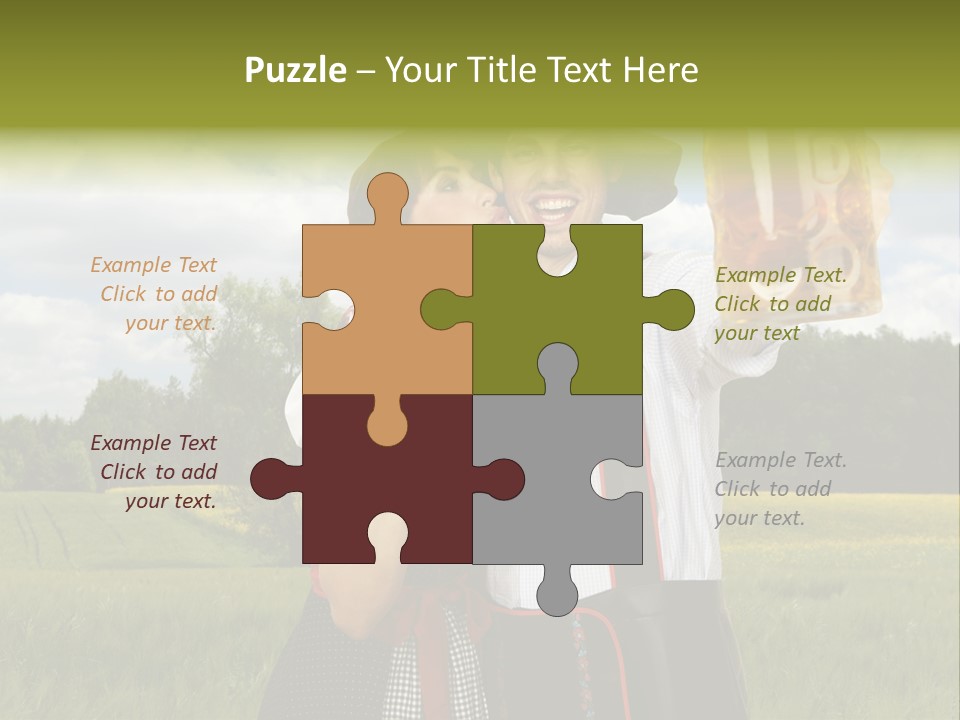 Field Couple Kiss PowerPoint Template