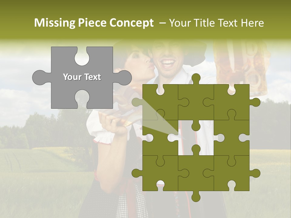 Field Couple Kiss PowerPoint Template