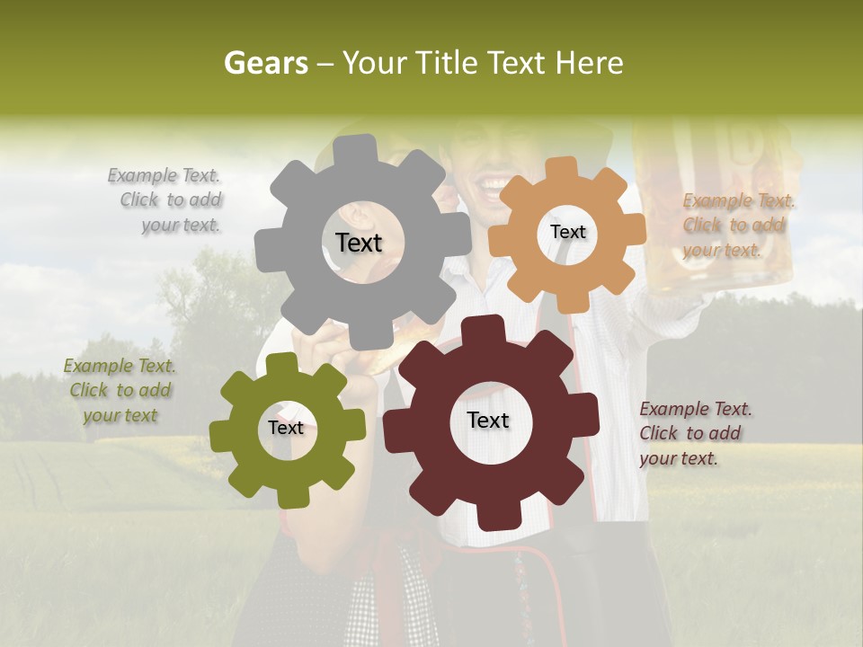 Field Couple Kiss PowerPoint Template