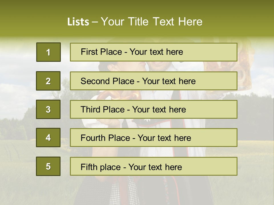 Field Couple Kiss PowerPoint Template