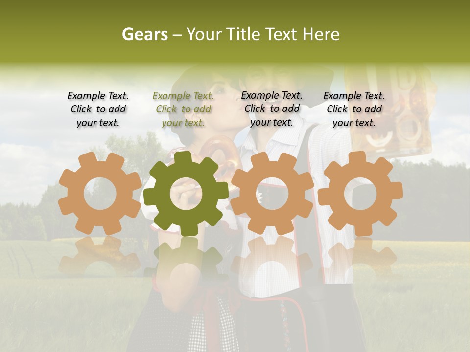 Field Couple Kiss PowerPoint Template