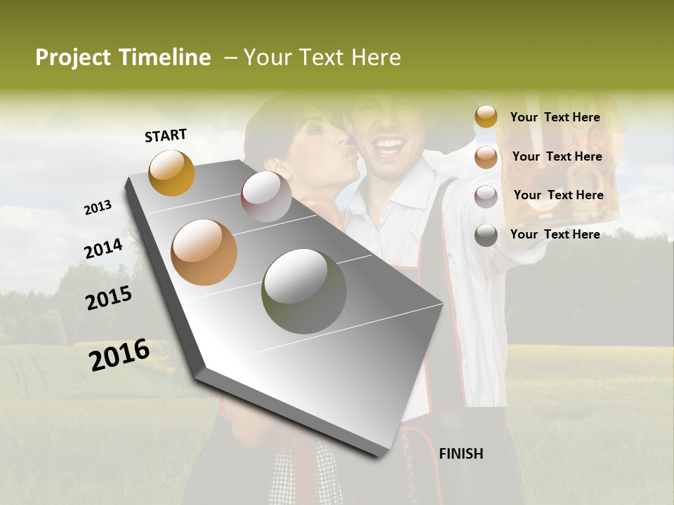 Field Couple Kiss PowerPoint Template