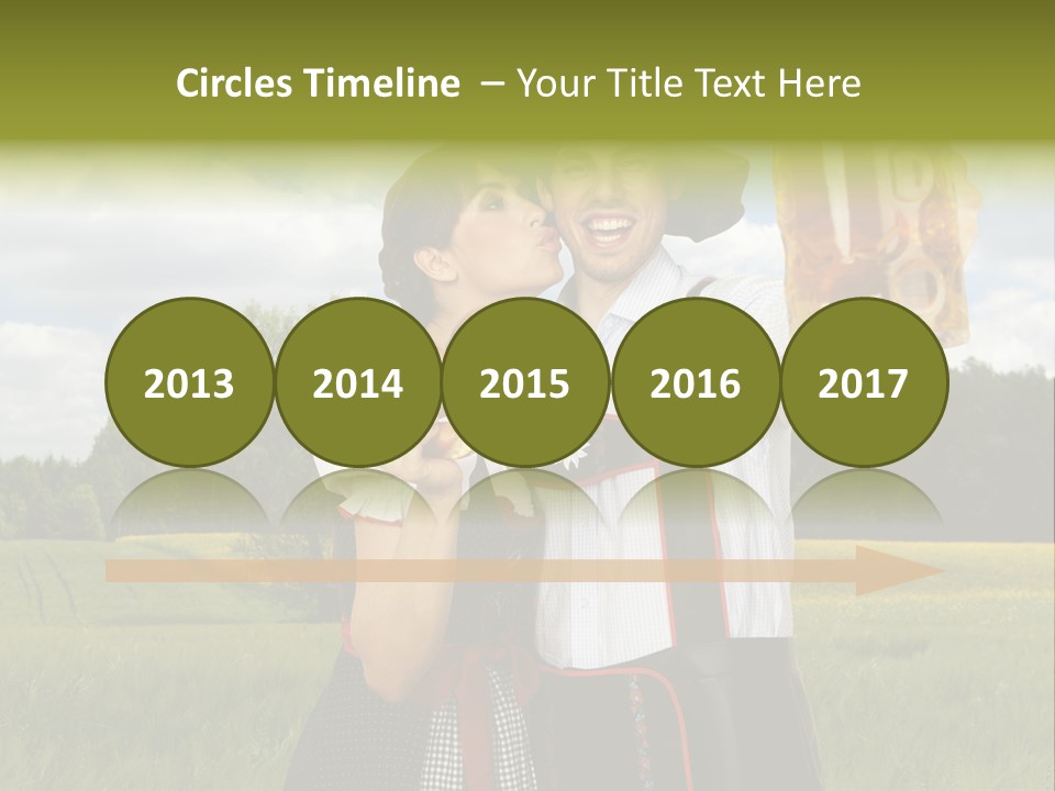 Field Couple Kiss PowerPoint Template