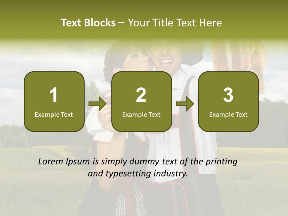 Field Couple Kiss PowerPoint Template