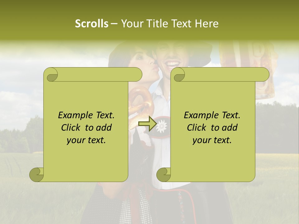 Field Couple Kiss PowerPoint Template