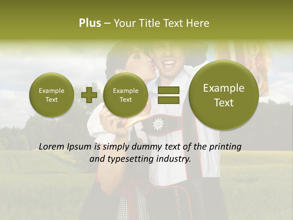 Field Couple Kiss PowerPoint Template