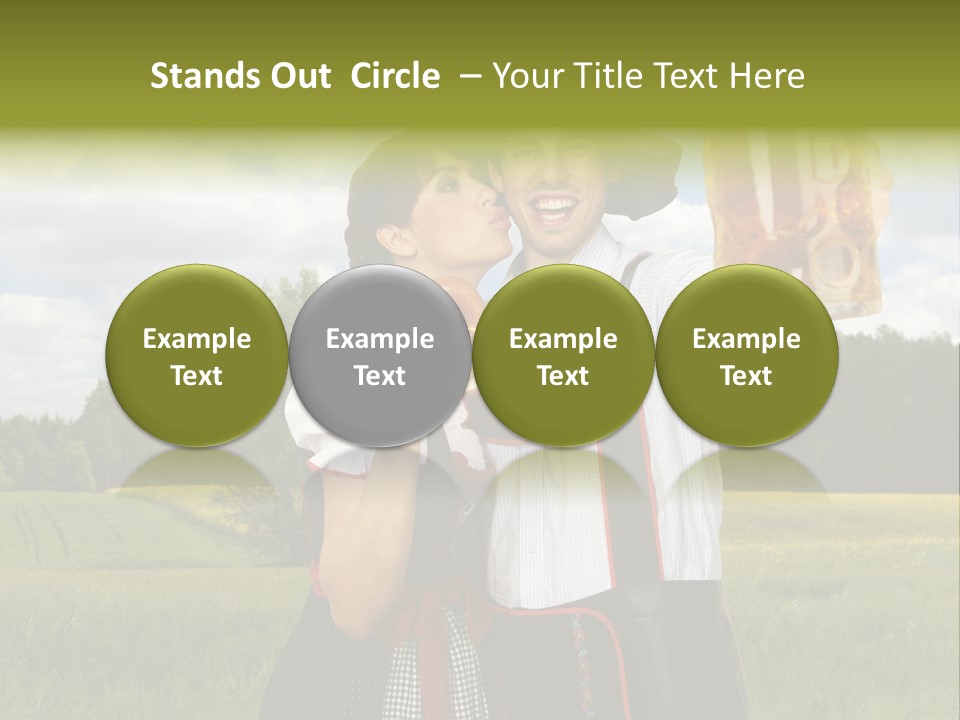Field Couple Kiss PowerPoint Template