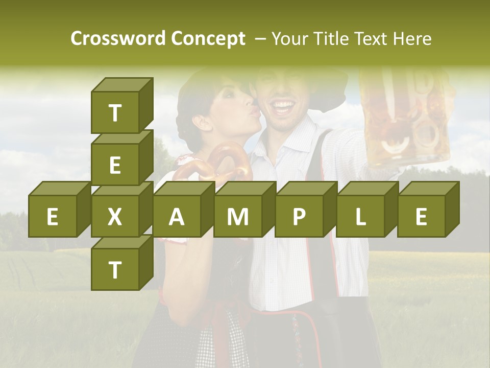 Field Couple Kiss PowerPoint Template