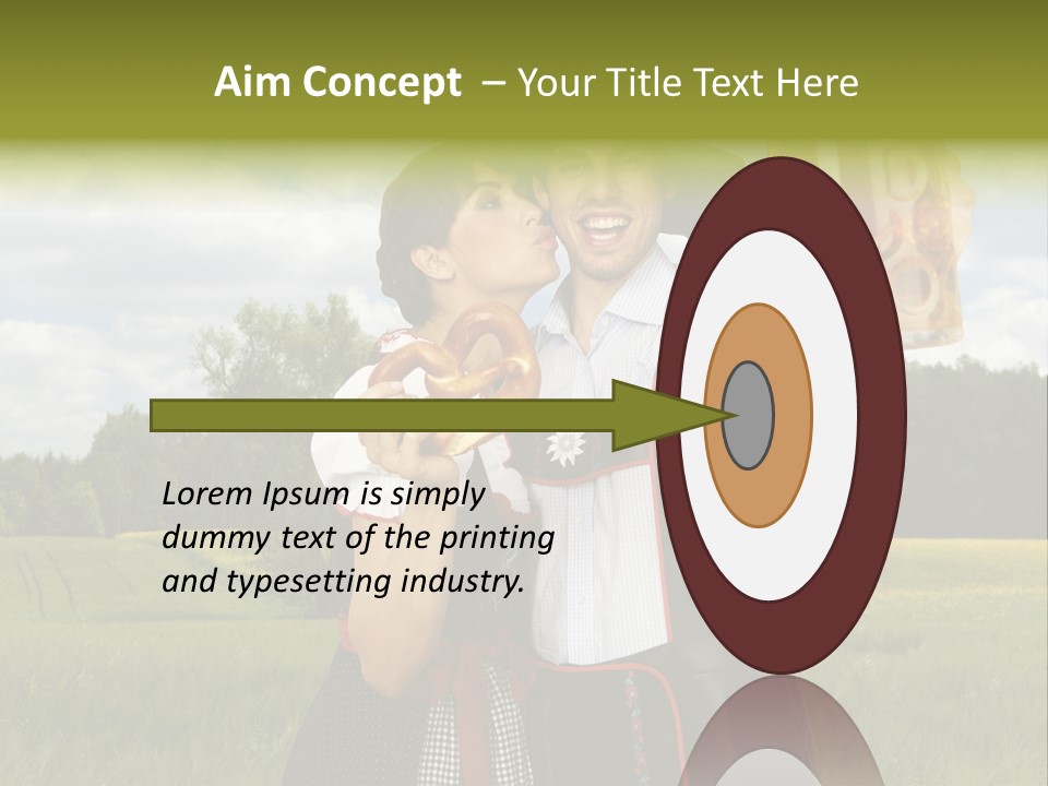 Field Couple Kiss PowerPoint Template