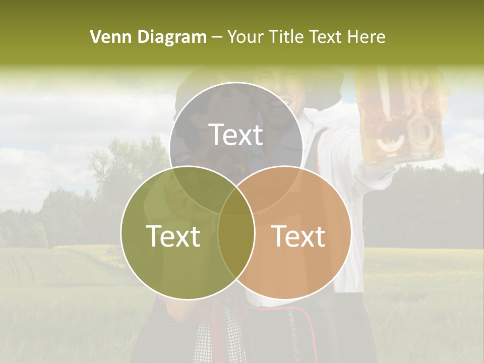 Field Couple Kiss PowerPoint Template