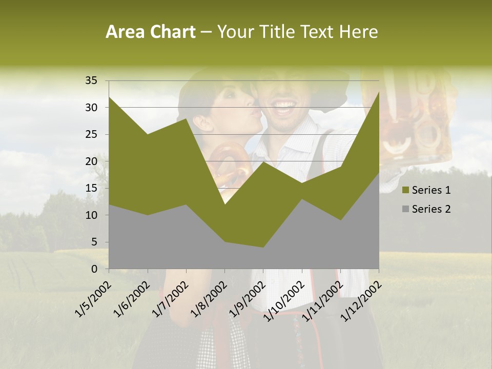 Field Couple Kiss PowerPoint Template