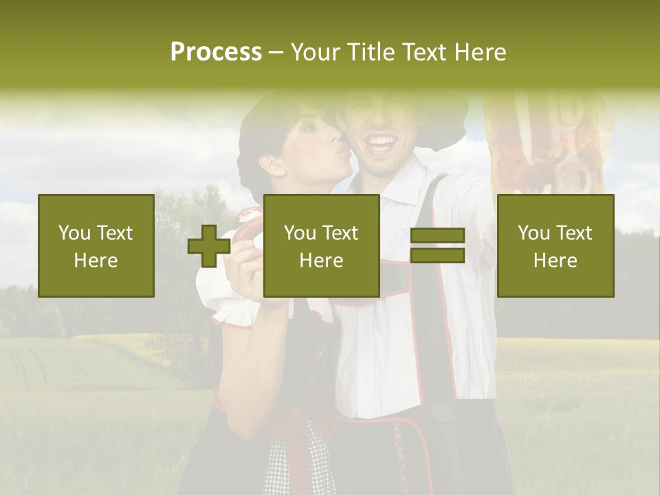 Field Couple Kiss PowerPoint Template