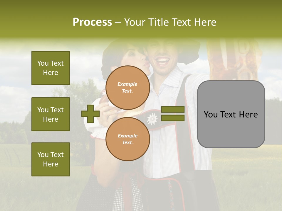 Field Couple Kiss PowerPoint Template
