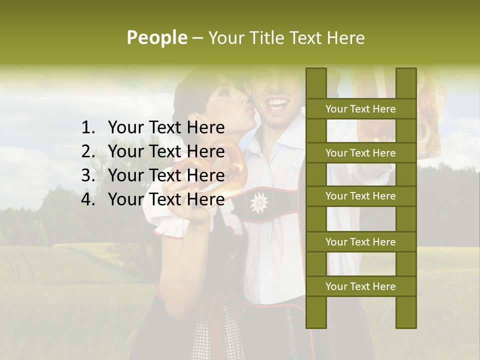Field Couple Kiss PowerPoint Template