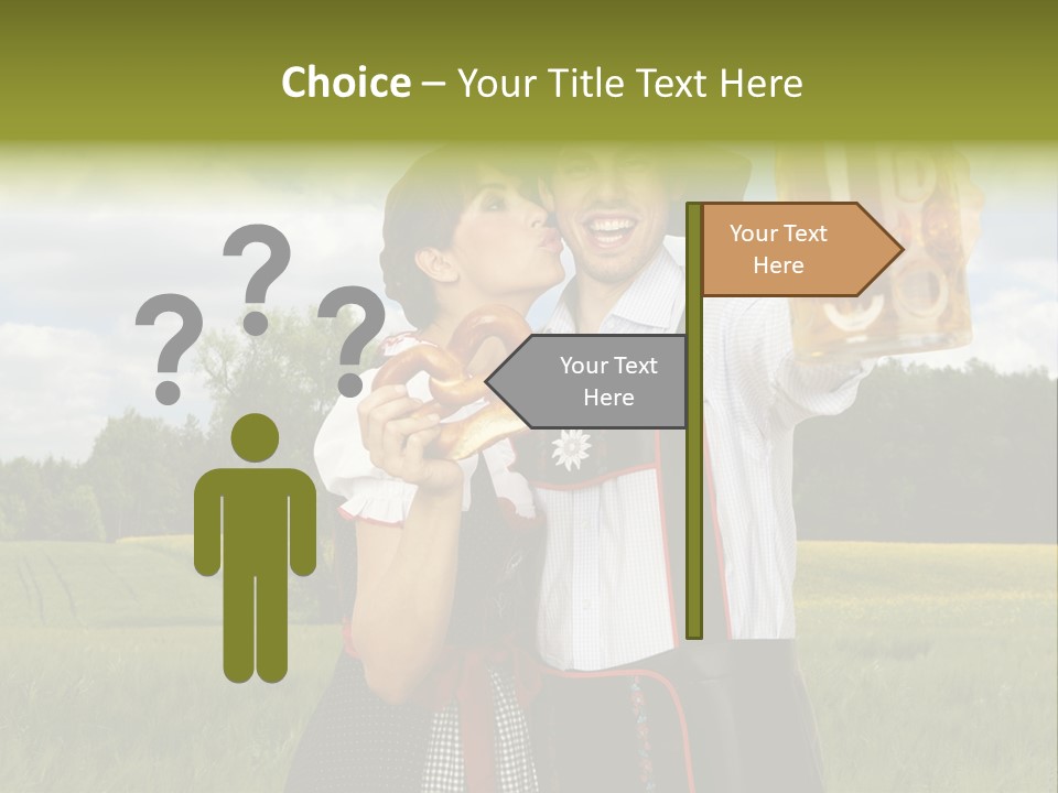 Field Couple Kiss PowerPoint Template