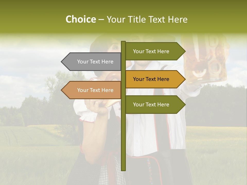 Field Couple Kiss PowerPoint Template