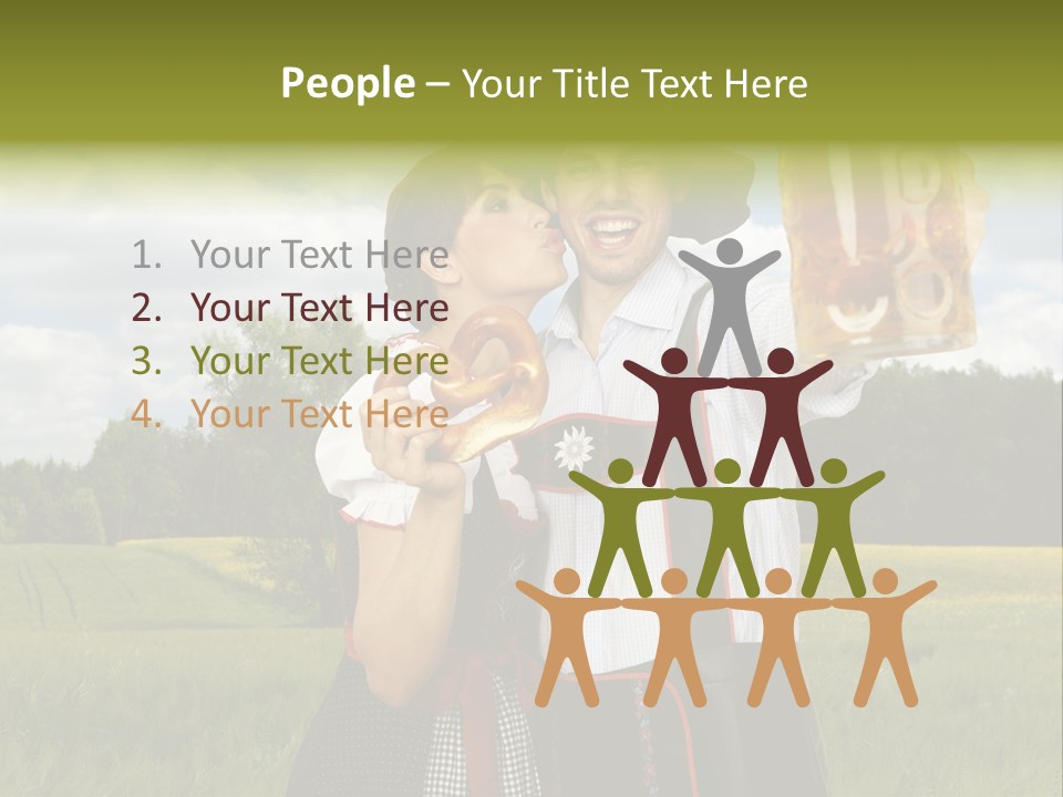 Field Couple Kiss PowerPoint Template