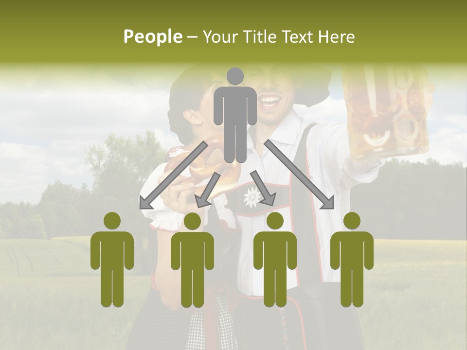 Field Couple Kiss PowerPoint Template