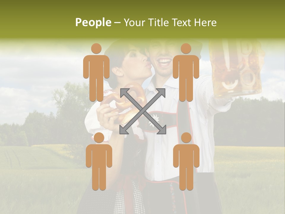 Field Couple Kiss PowerPoint Template