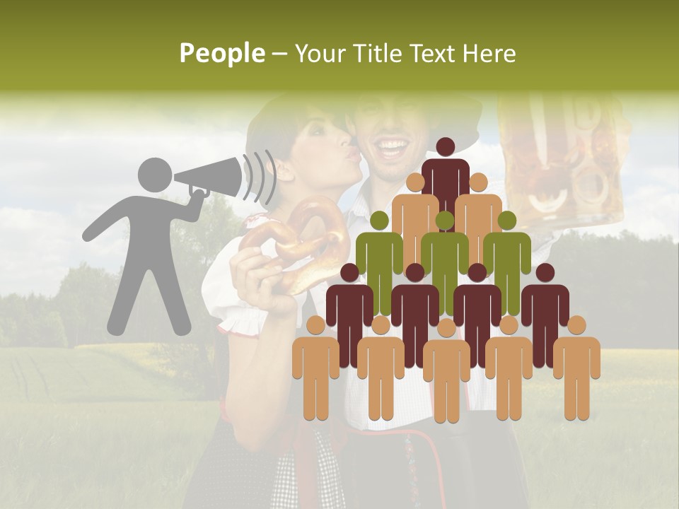 Field Couple Kiss PowerPoint Template